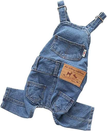 Pet Clothes Elastic Jeans Overalls