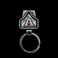 Handmade Cow Tag Belt Key Holder with Copper Initial.