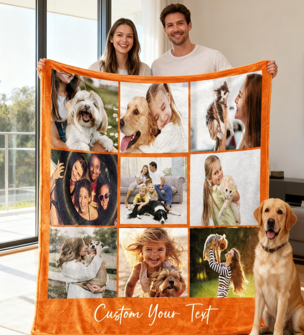 Custom Couple Photo Blanket – Personalized Love Photo Collage Blanket – Romantic Anniversary Gift for Couples