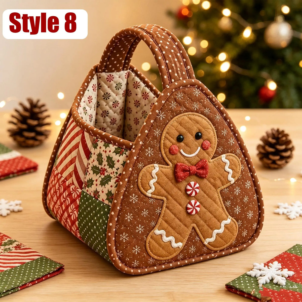 Christmas Quilted Patchwork Basket Sewing Kit