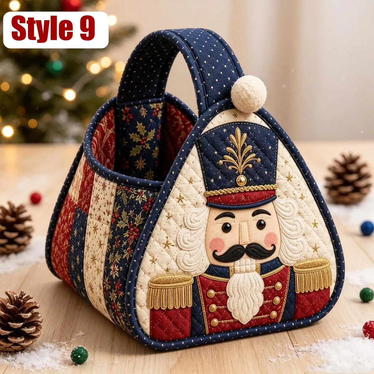 Christmas Quilted Patchwork Basket Sewing Kit
