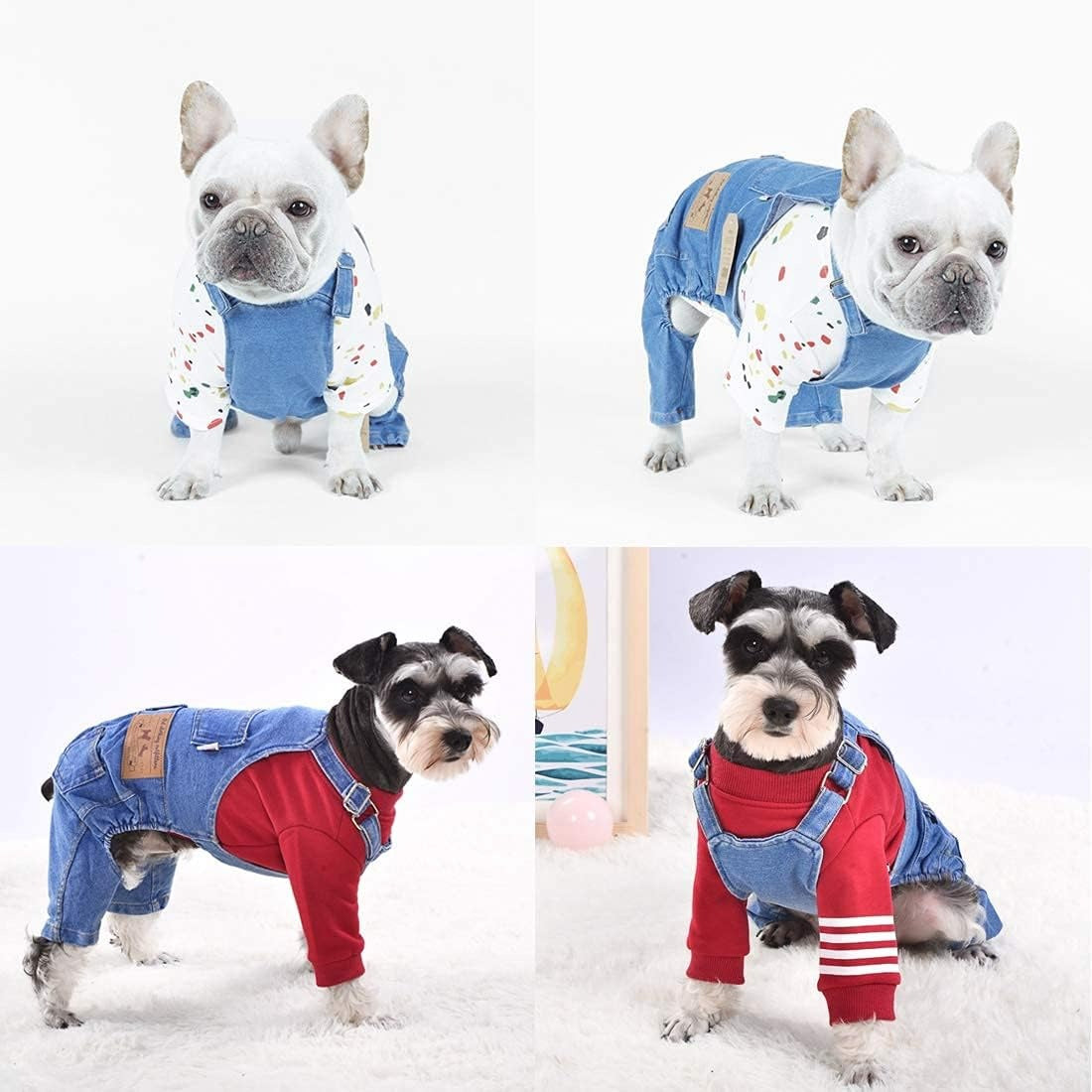Pet Clothes Elastic Jeans Overalls