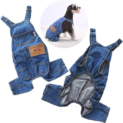 Pet Clothes Elastic Jeans Overalls
