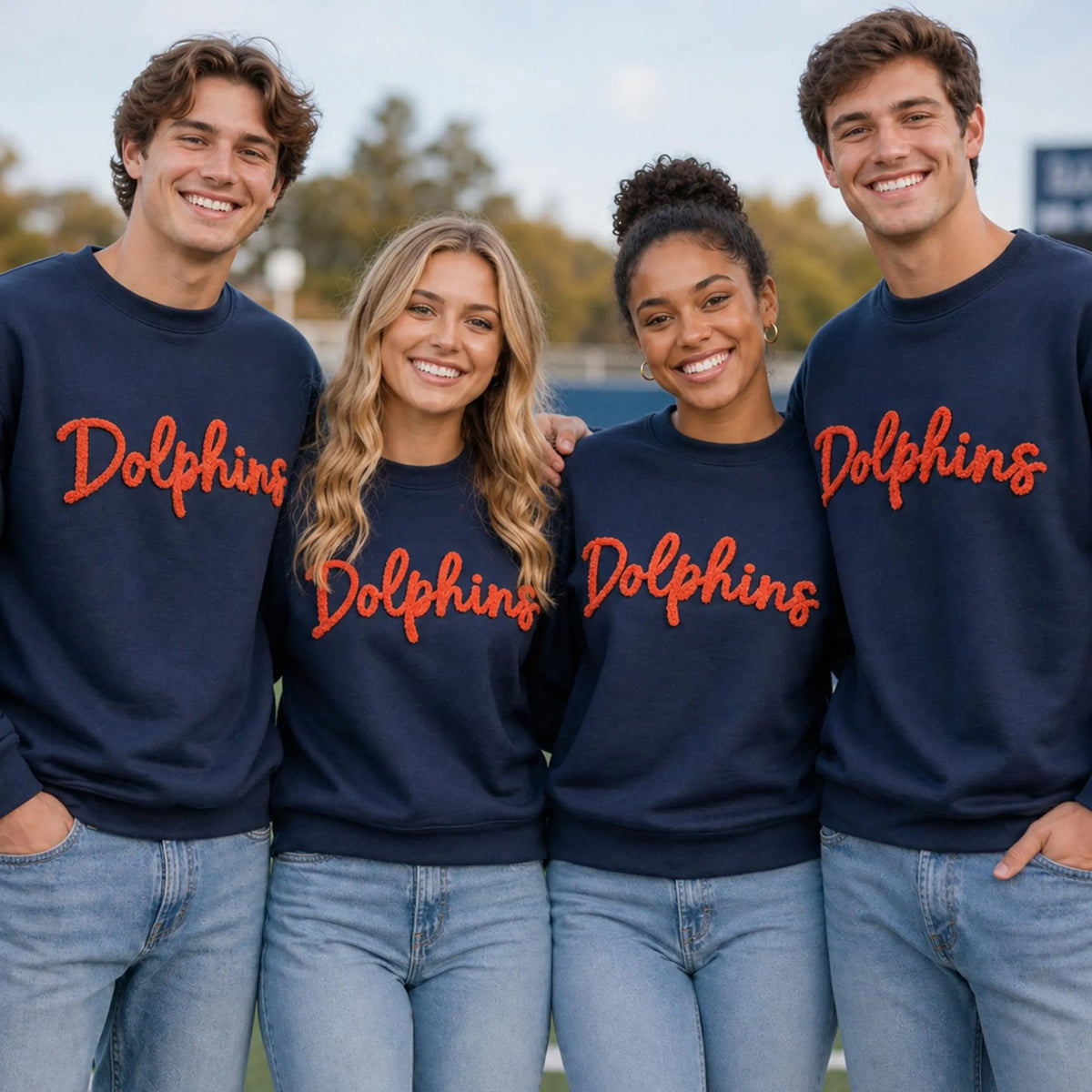 Chenille Yarn Embroidered Sweatshirt Game Day Fuzzy Letter Team Spirit Football Mom