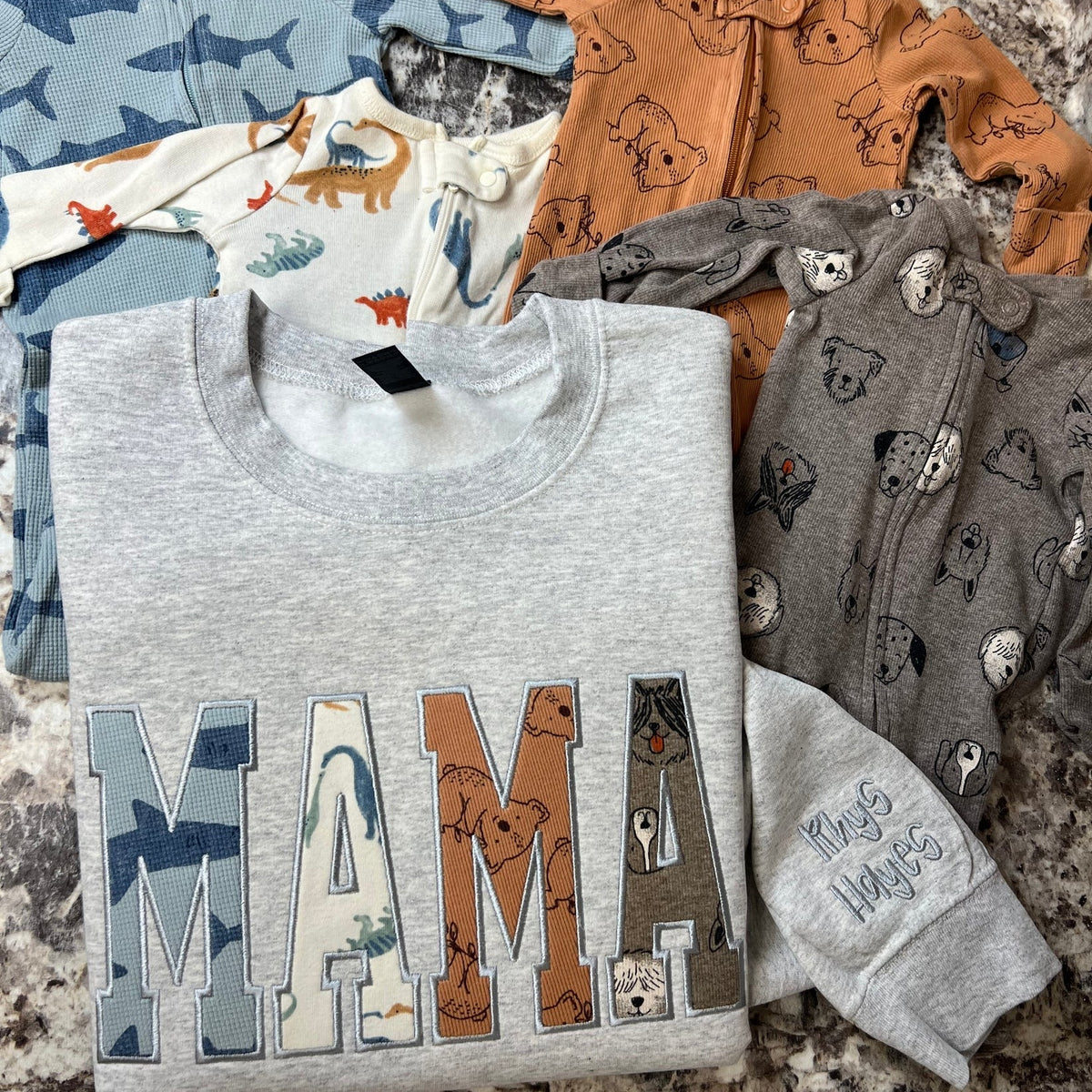 Custom Mommy Patchwork Applique Sweatshirt