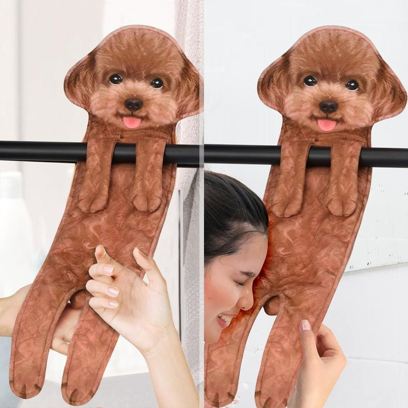 Funny Poodle Dog Towels – Cute Kitchen & Bathroom Hand Towels – Personalized Dog Lover Gift