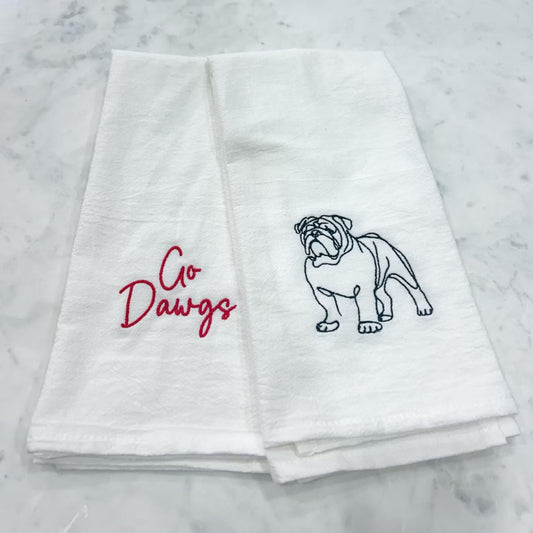 Custom Embroidered Pet Portrait Tea Towel