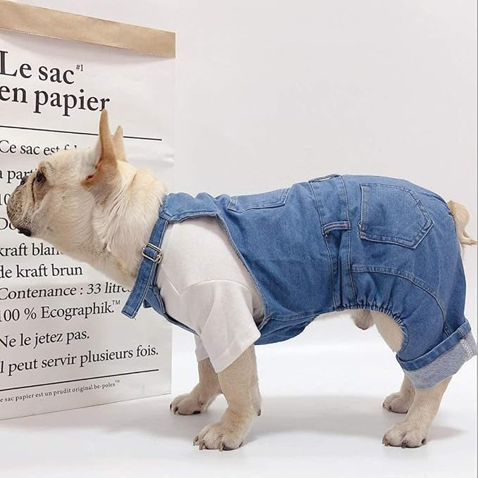 Pet Clothes Elastic Jeans Overalls