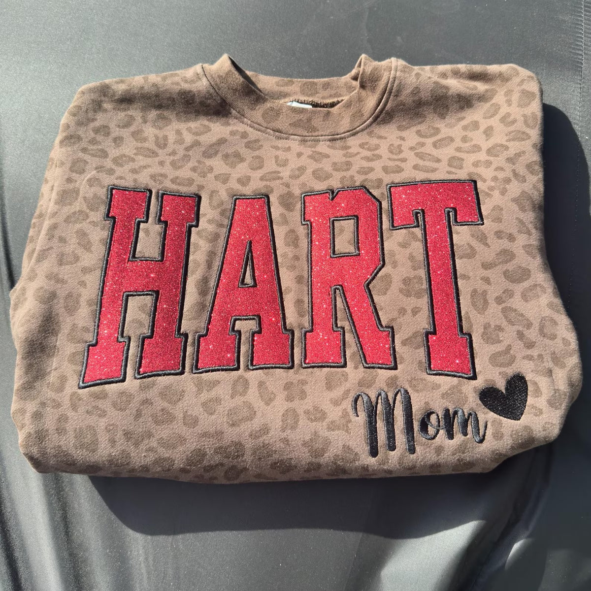 Custom Leopard Varsity Crewneck