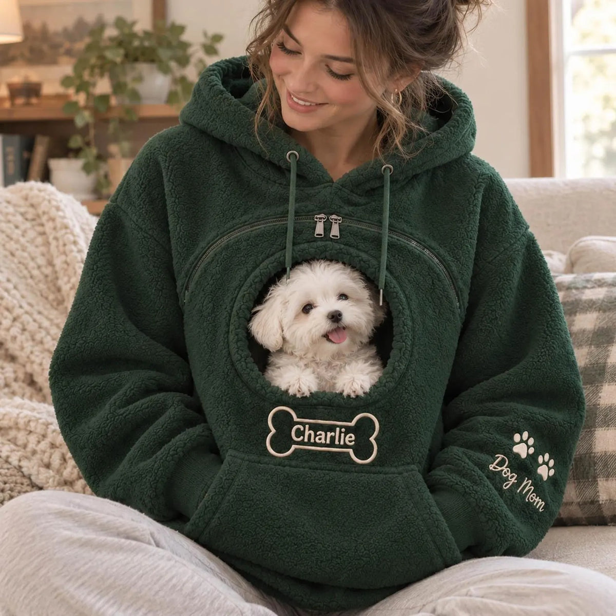 Custom Dog Mom Pet Carrier Hoodie