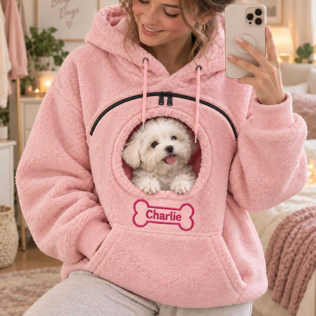 Custom Dog Mom Pet Carrier Hoodie