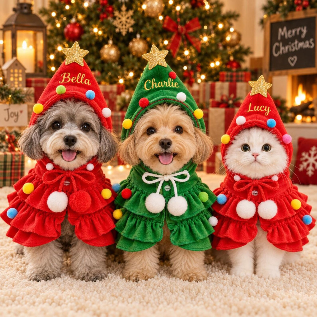Personalized Christmas Tree Pet Costume