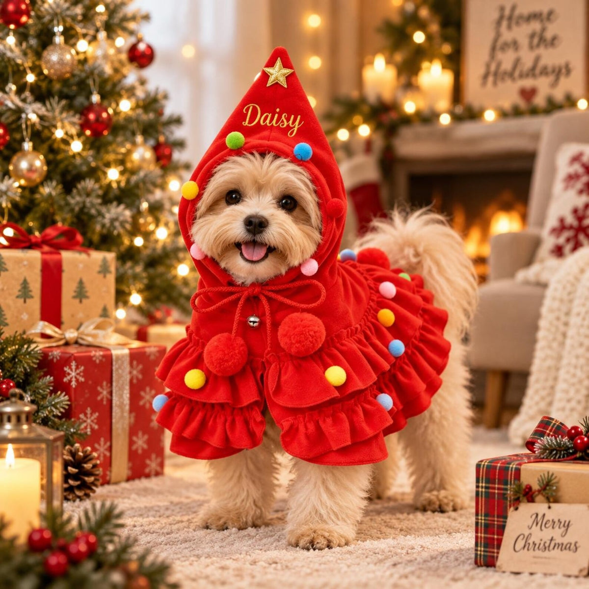 Personalized Christmas Tree Pet Costume