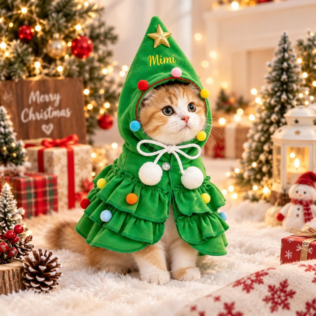 Personalized Christmas Tree Pet Costume