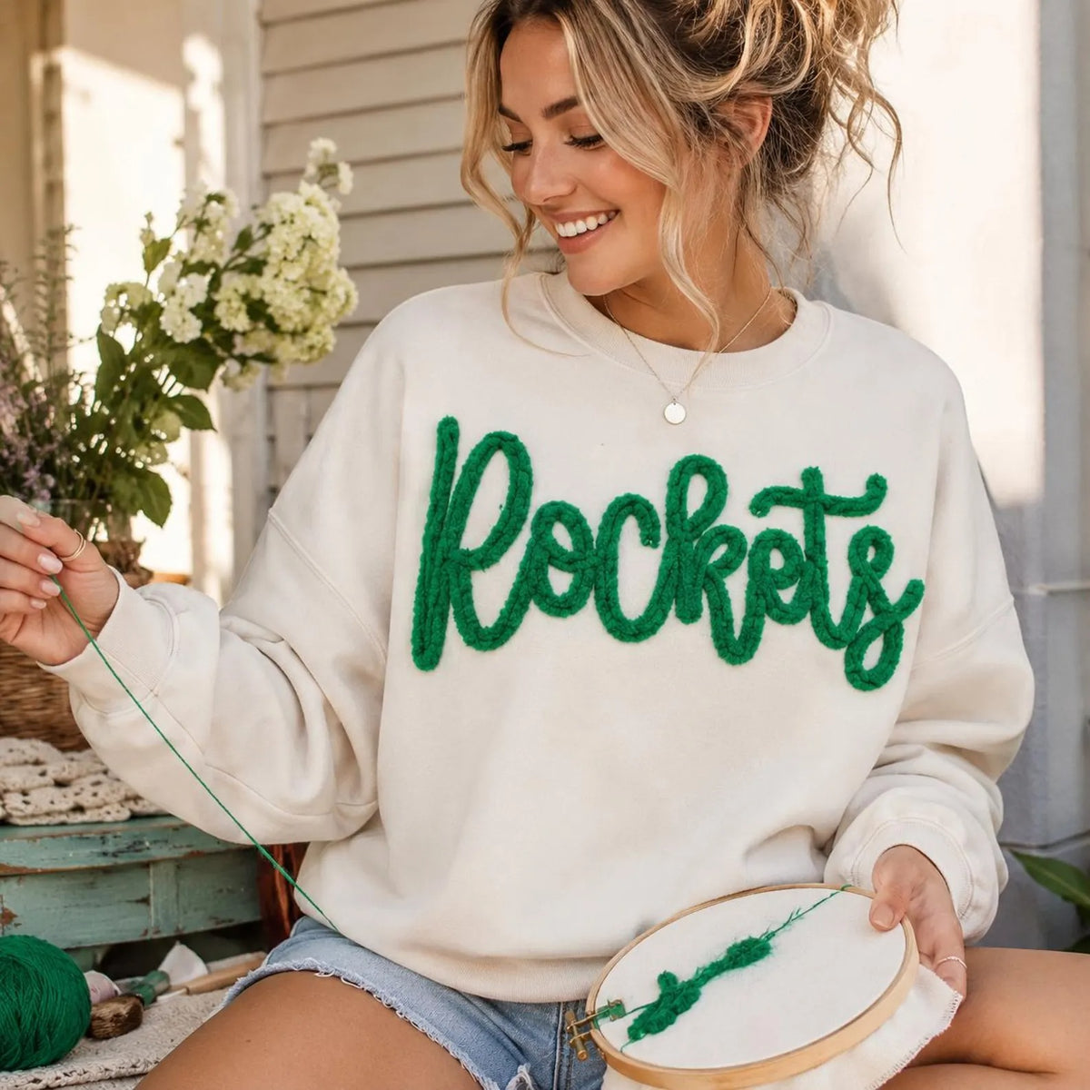 Custom Embroidered Chenille Game Day Sweatshirt