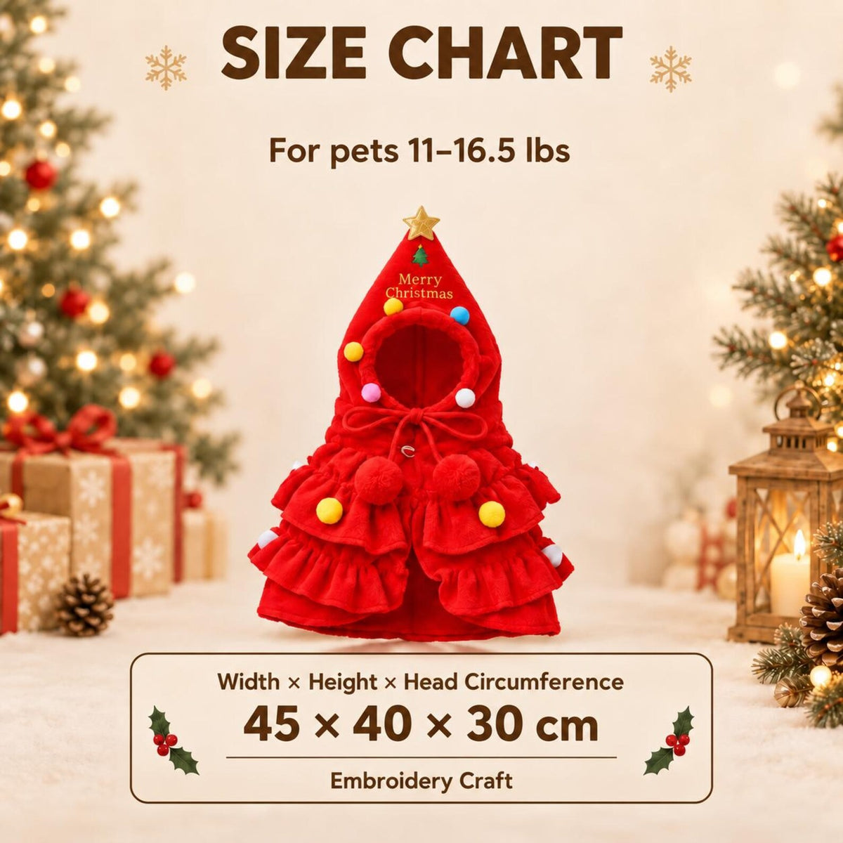Personalized Christmas Tree Pet Costume