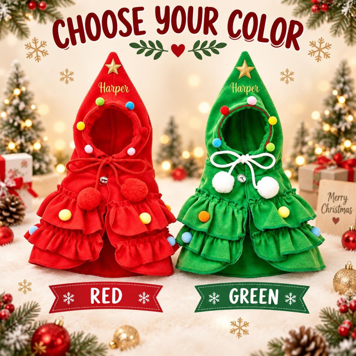 Personalized Christmas Tree Pet Costume