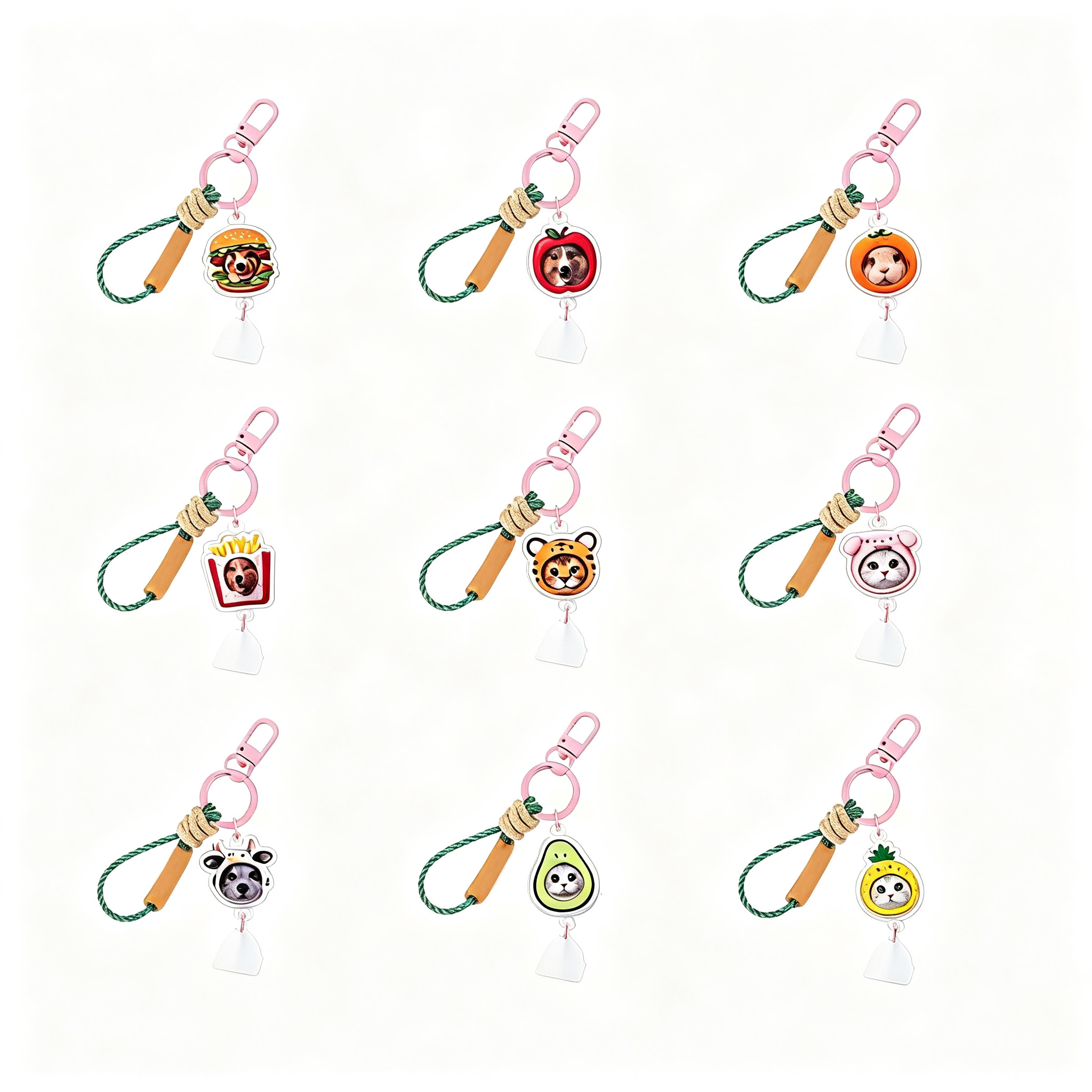 3D Relief DIY Jenga-Style Keyring – Cat and Dog Commemorative Mobile Phone Strap and Bag Charm
